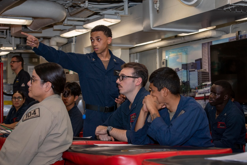 USS Sterett conducts operations in the U.S. Central Command area of responsibility as part of the Carl Vinson Carrier Strike Group