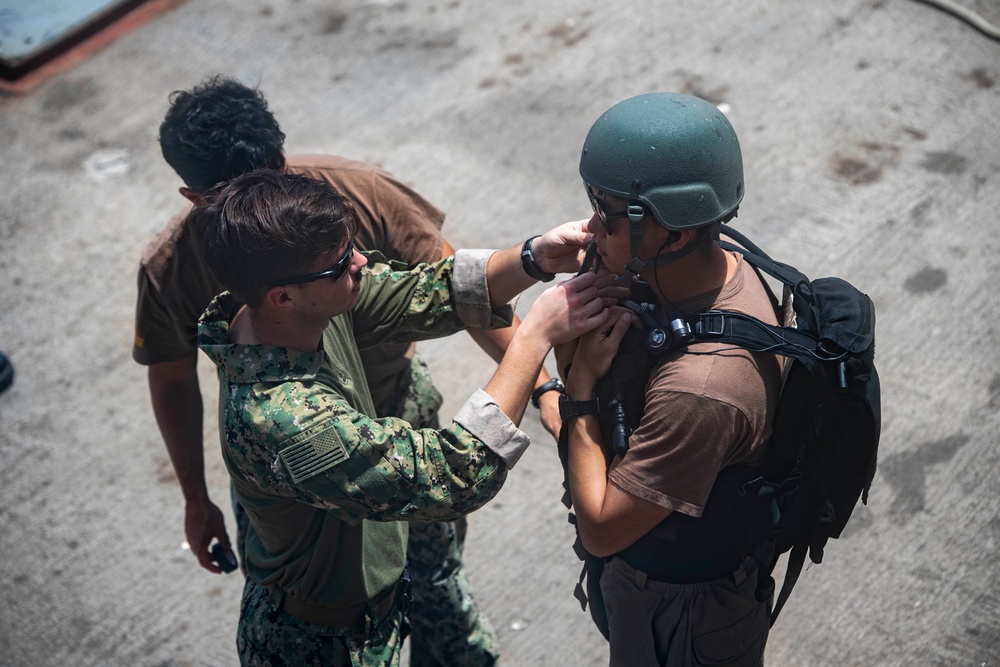 USS Sterett conducts operations in the U.S. Central Command area of responsibility as part of the Carl Vinson Carrier Strike Group