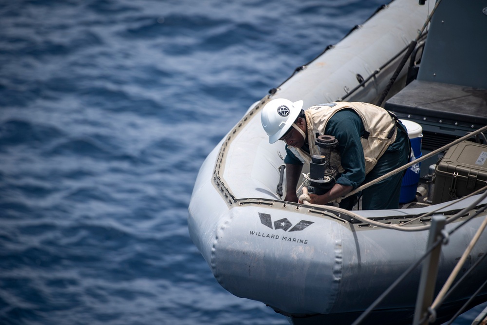 USS Sterett conducts operations in the U.S. Central Command area of responsibility as part of the Carl Vinson Carrier Strike Group