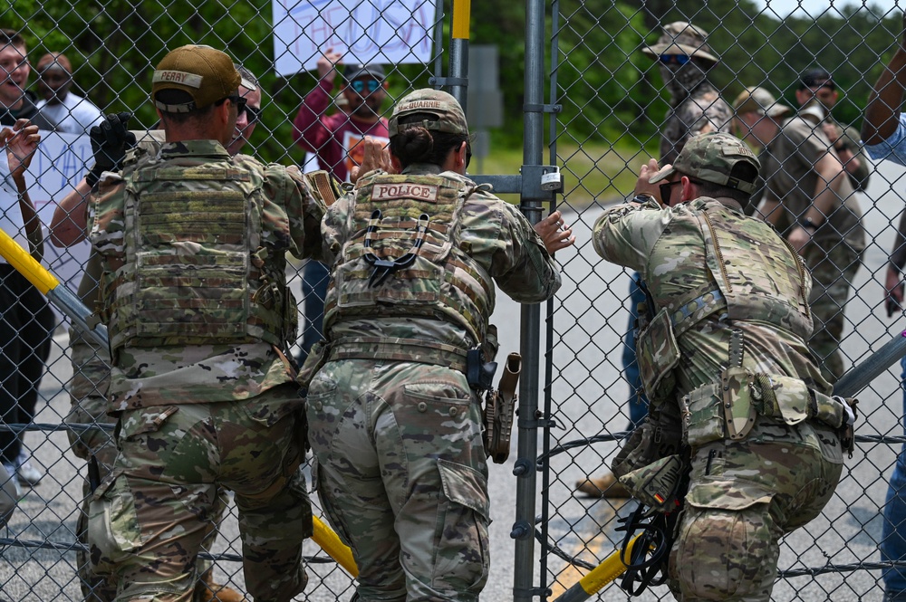 102nd Security Forces Squadron conducts riot control exercise