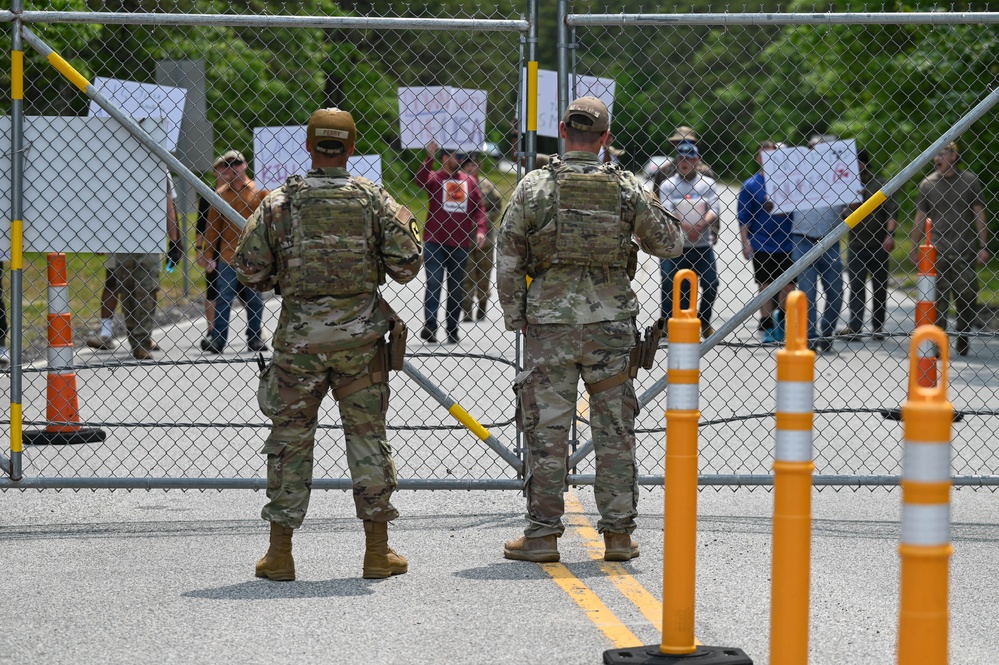 102nd Security Forces Squadron conducts riot control exercise