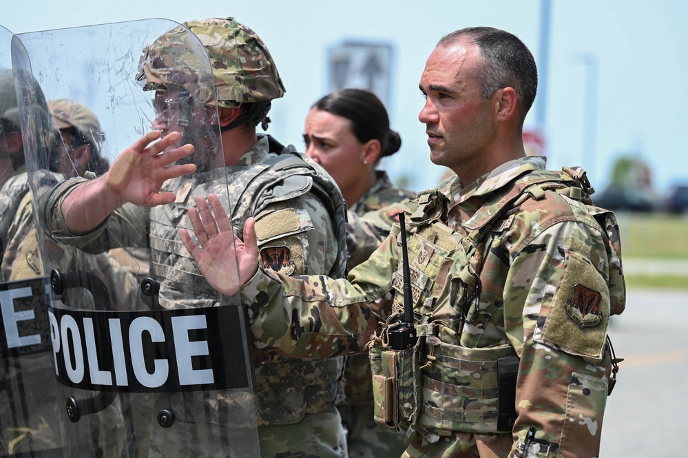 102nd Security Forces Squadron conducts riot control exercise
