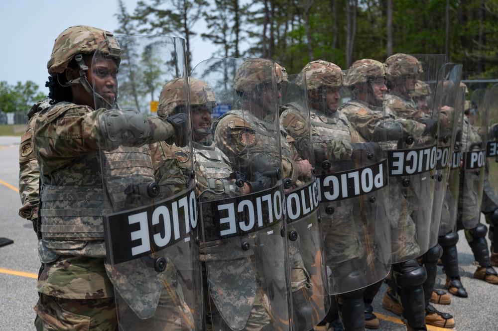 102nd Security Forces Squadron conducts riot control exercise