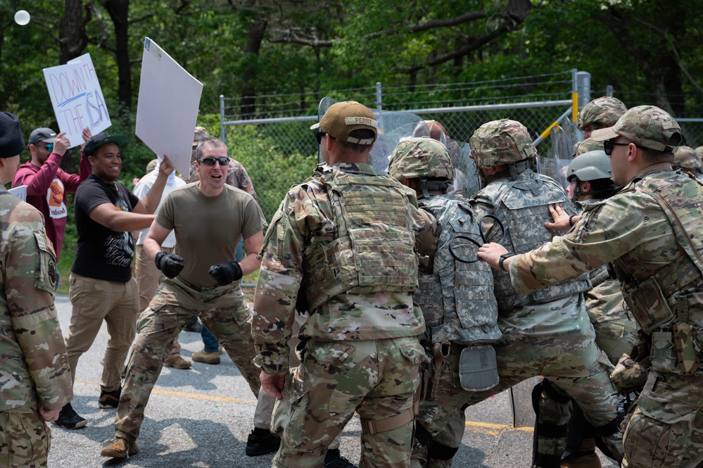 102nd Security Forces Squadron conducts riot control exercise