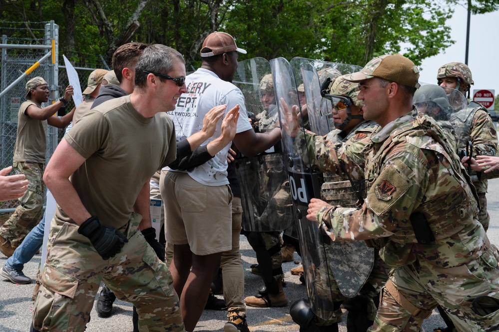 102nd Security Forces Squadron conducts riot control exercise