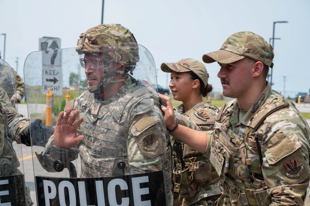 102nd Security Forces Squadron conducts riot control exercise