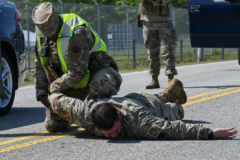 102nd Security Forces Squadron conducts gate runner exercise