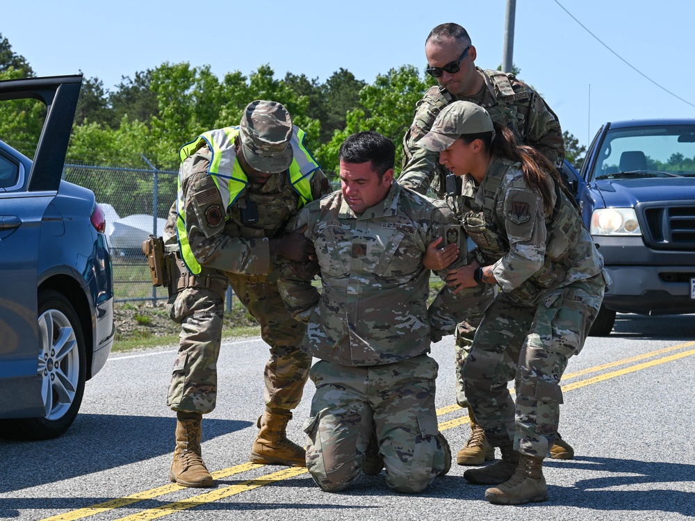 102nd Security Forces Squadron conducts gate runner exercise