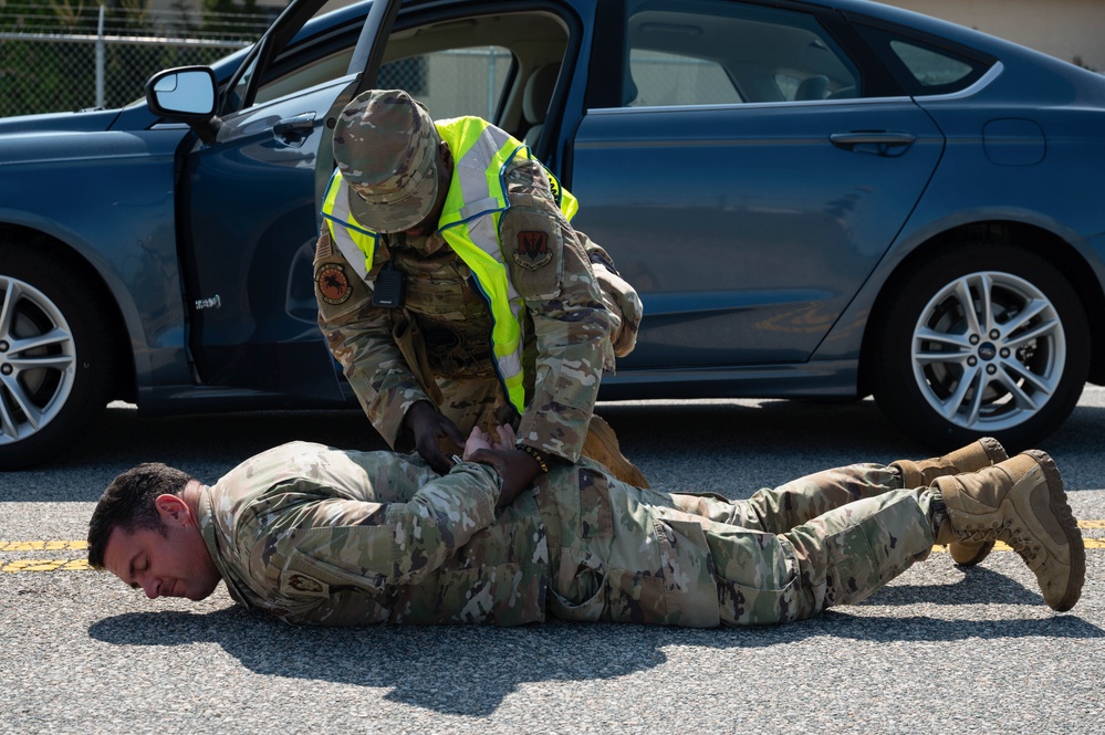 102nd Security Forces Squadron conducts gate runner exercise