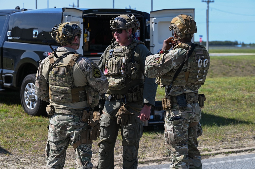 102nd Security Forces Squadron and Massachusetts State Police collaborate during unauthorized drone response training
