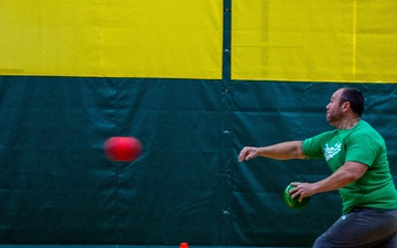 USS Ronald Reagan (CVN 76) Sailors compete in a dodgeball game