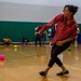 USS Ronald Reagan (CVN 76) Sailors compete in a dodgeball game
