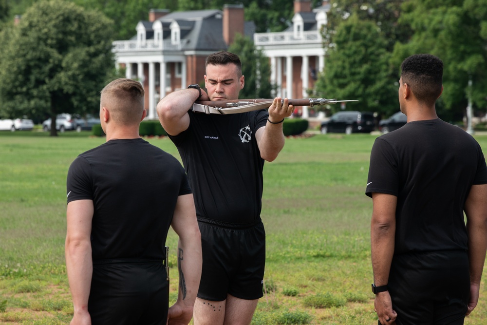 U.S. Army Drill Team rehearses drill movements in preparation for the Army 250th Birthday