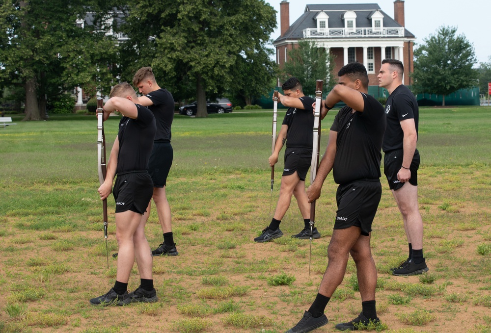 U.S. Army Drill Team rehearses drill movements in preparation for the Army 250th Birthday