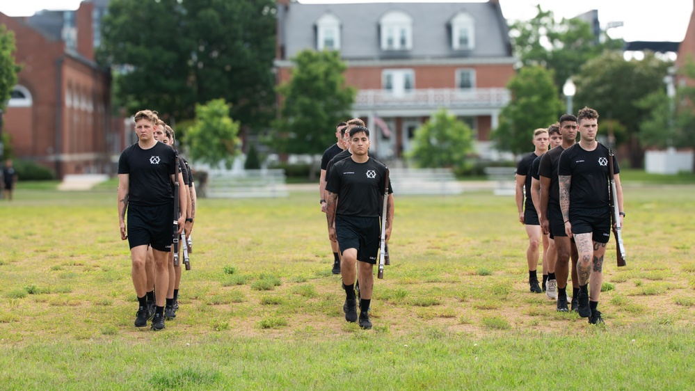 U.S. Army Drill Team rehearses drill movements in preparation for the Army 250th Birthday