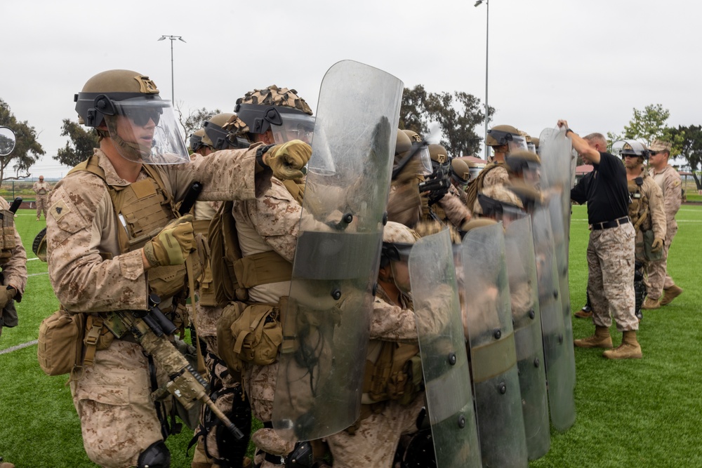 U.S. Marines rehearse nonlethal tactics to support Task Force 51