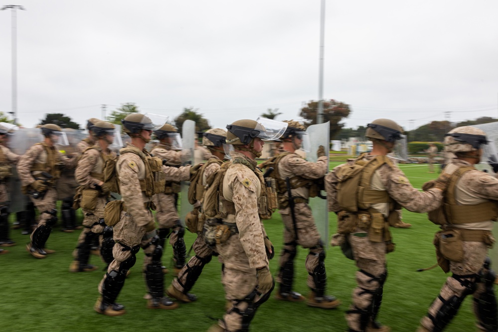 U.S. Marines rehearse nonlethal tactics to support Task Force 51