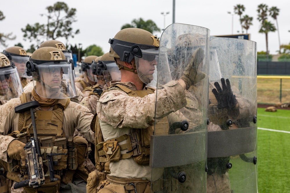 U.S. Marines rehearse nonlethal tactics to support Task Force 51
