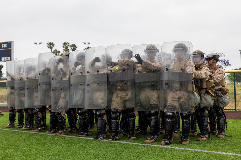 U.S. Marines rehearse nonlethal tactics to support Task Force 51