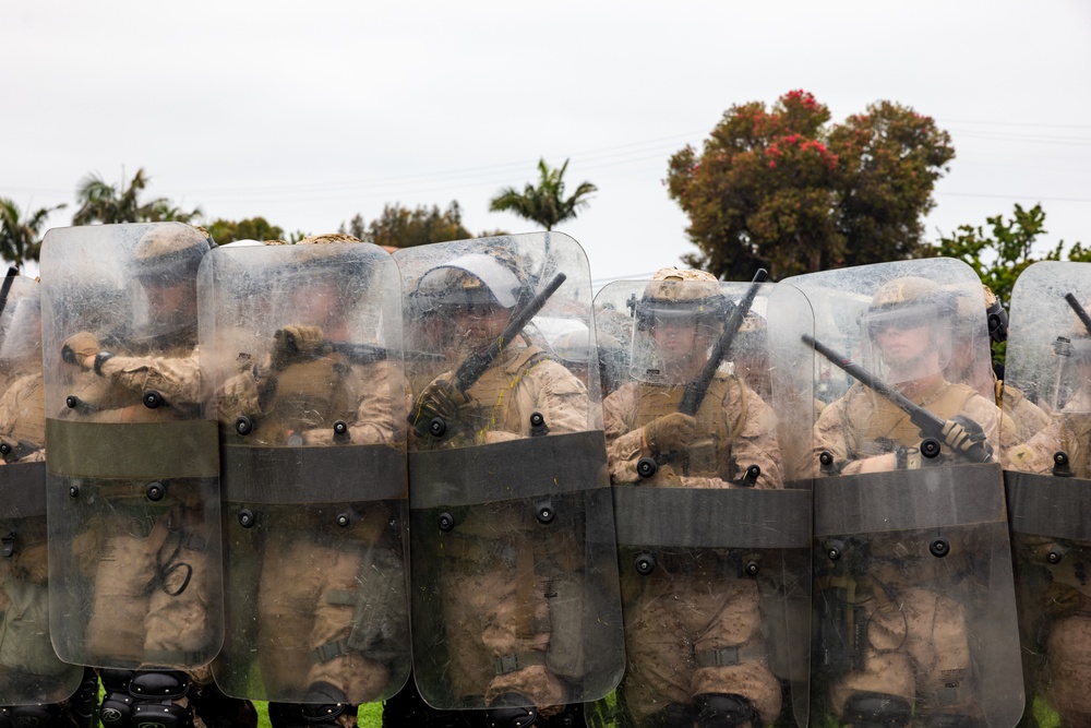 U.S. Marines rehearse nonlethal tactics to support Task Force 51