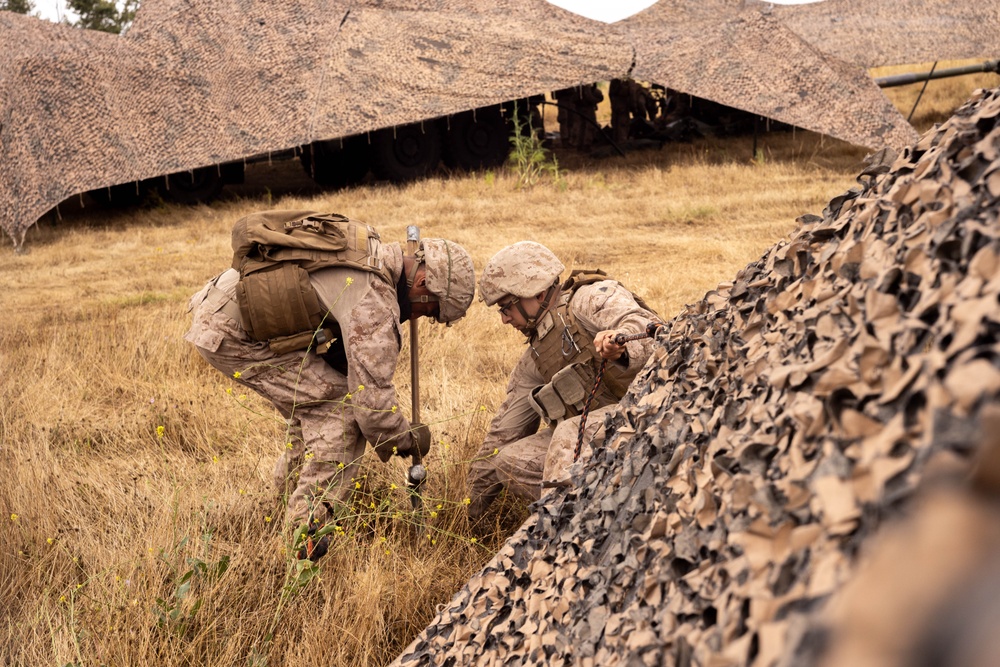 November Battery Marines conduct emplacement drills during Regimental FIREX