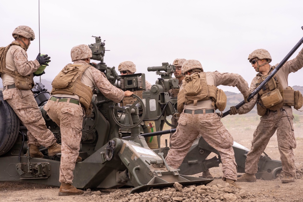 November Battery Marines conduct M777 Howitzer live fire training