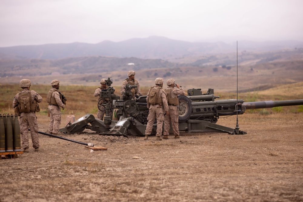 November Battery Marines conduct M777 Howitzer live fire training