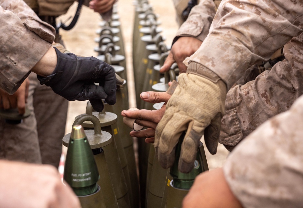 November Battery Marines conduct M777 Howitzer live fire training