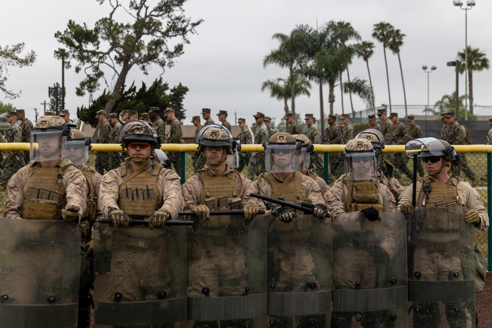 U.S. Marines rehearse nonlethal tactics to support Task Force 51