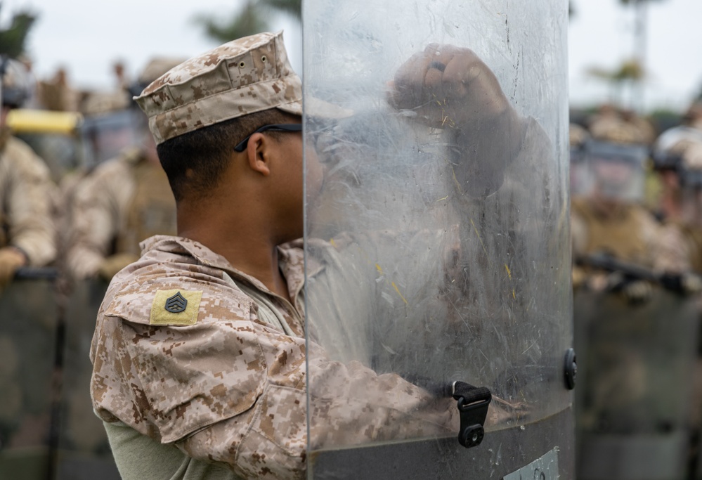 U.S. Marines rehearse nonlethal tactics to support Task Force 51