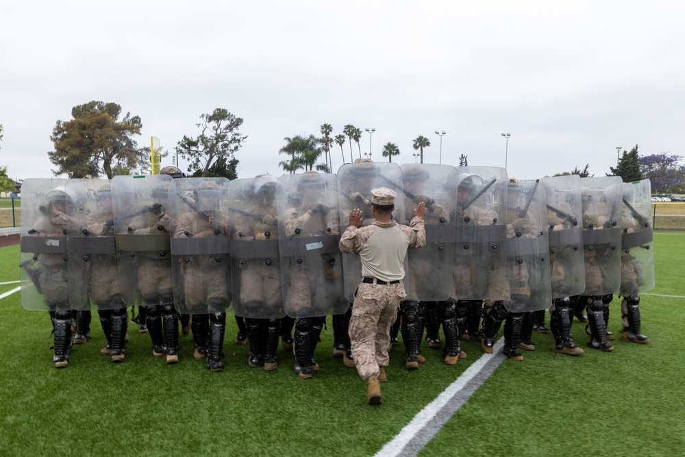 U.S. Marines rehearse nonlethal tactics to support Task Force 51