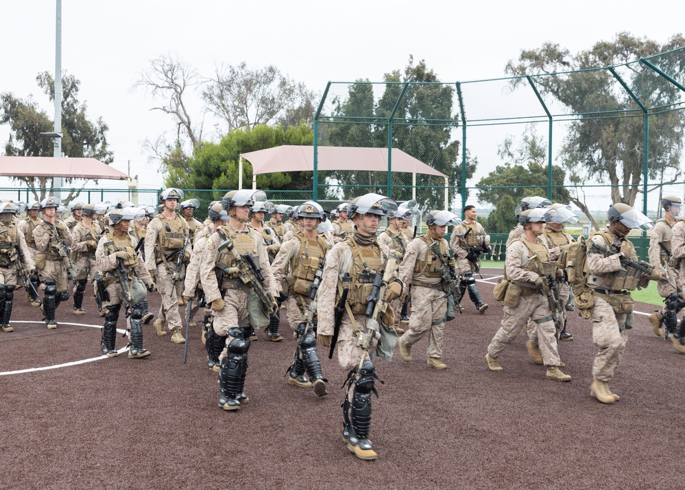 U.S. Marines attached to Task Force 51 gather for formation