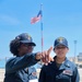 YN3 Briahna Thomas and IT2 Katheryn Lopez conduct line handling training