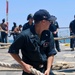 FCA2 Noah Goldsby pulls in line five with fellow crew members during a sea-and-anchor
