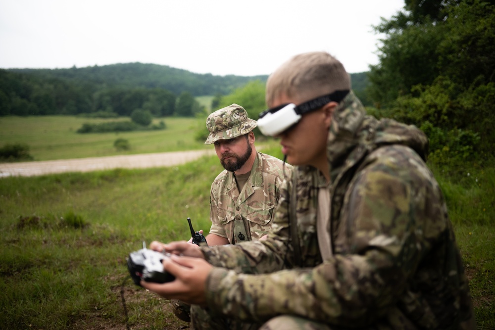 British soldiers fly drones for CUAS training during Project Flytrap