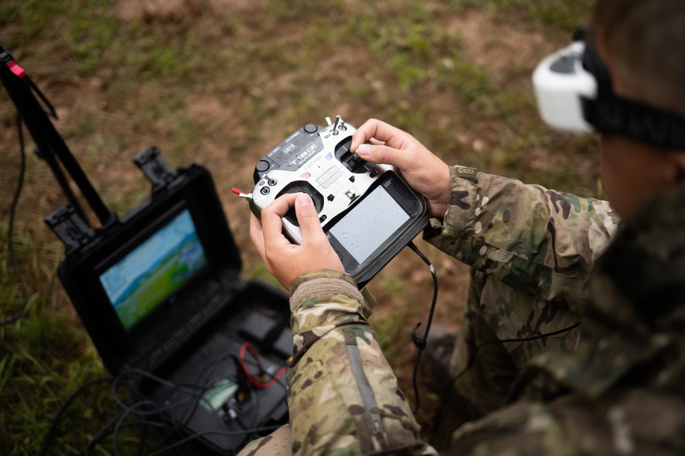 British soldiers fly drones for CUAS training during Project Flytrap