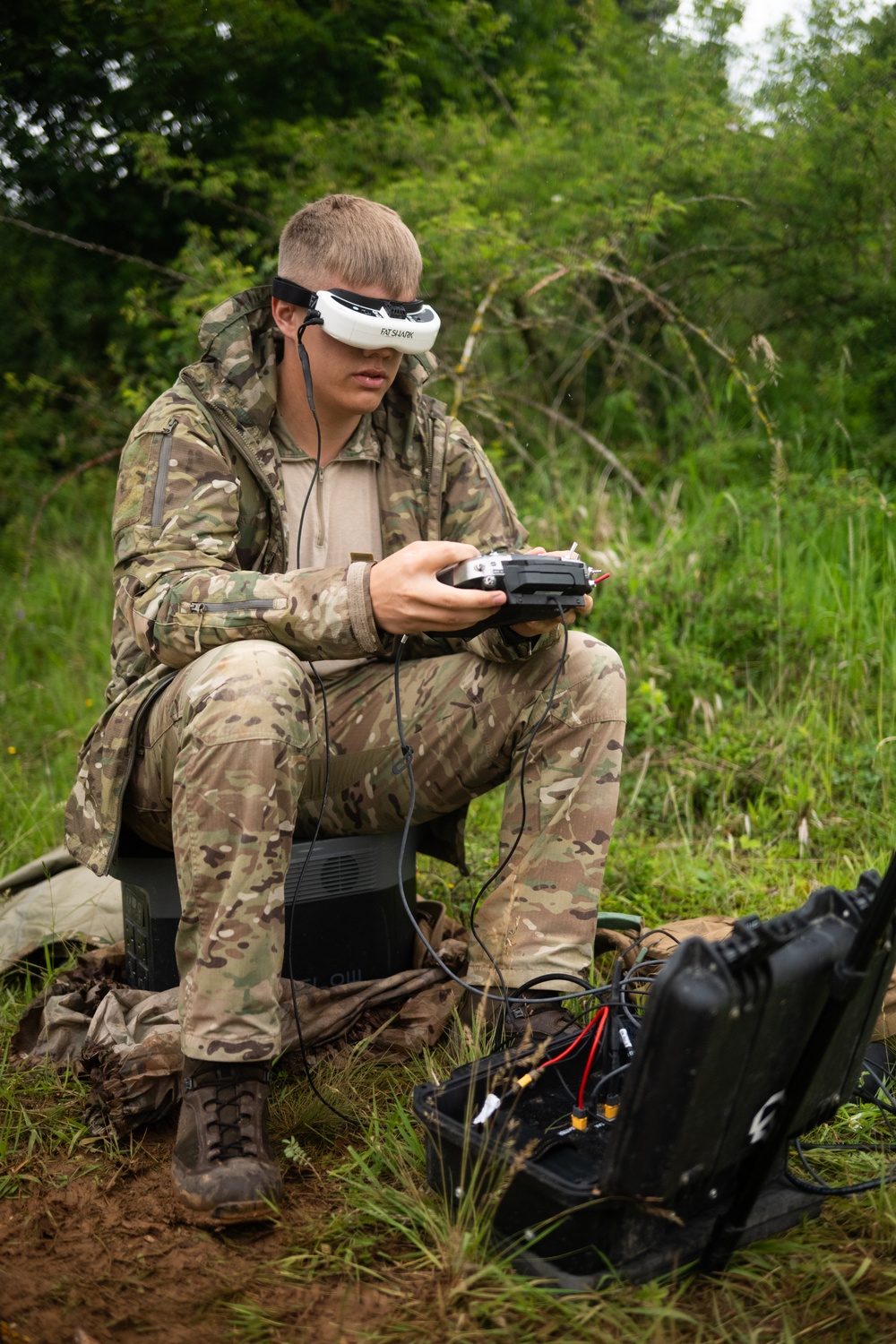 British soldiers fly drones for CUAS training during Project Flytrap