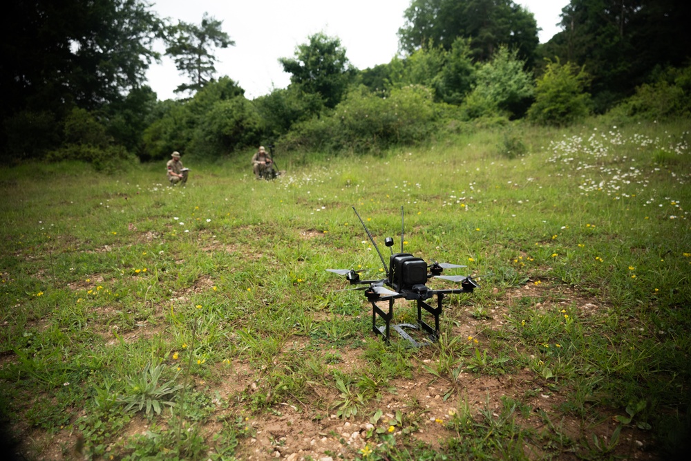 British soldiers fly drones for CUAS training during Project Flytrap