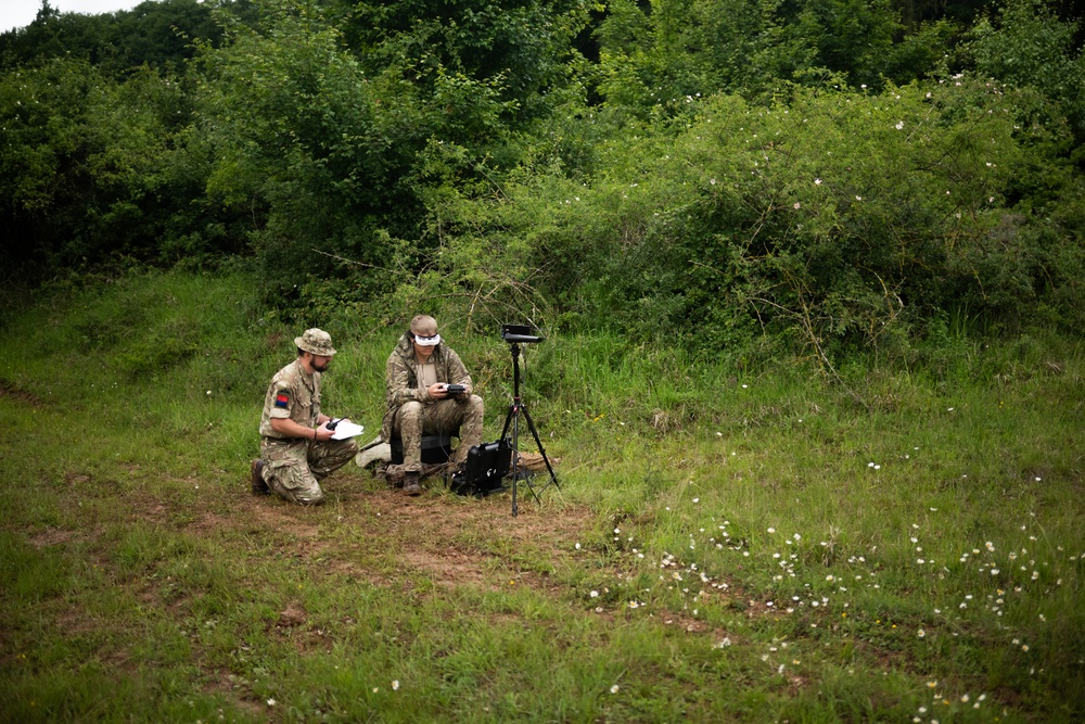British soldiers fly drones for CUAS training during Project Flytrap