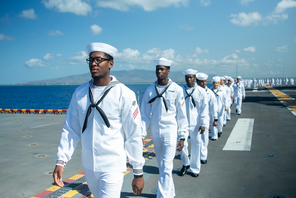 Manning the Rails Aboard USS Tripoli