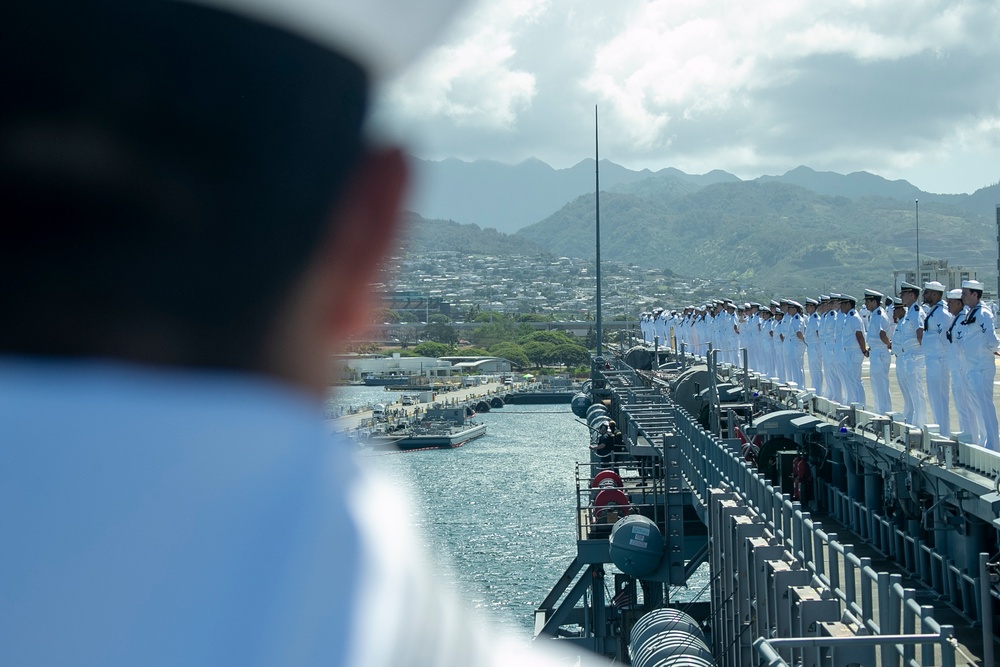 Manning the Rails Aboard USS Tripoli