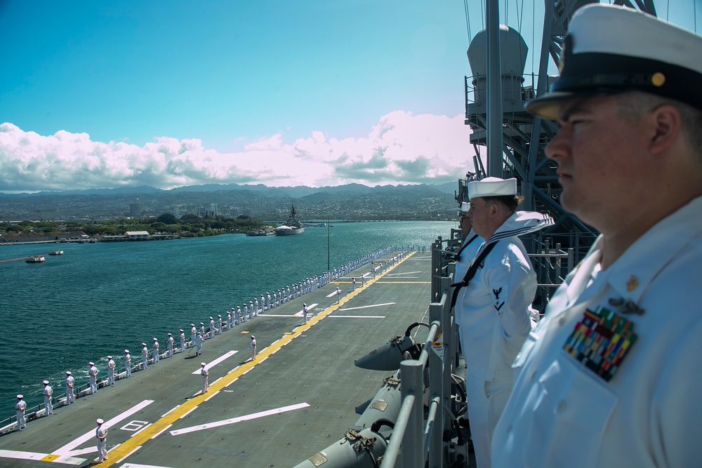 Manning the Rails Aboard USS Tripoli