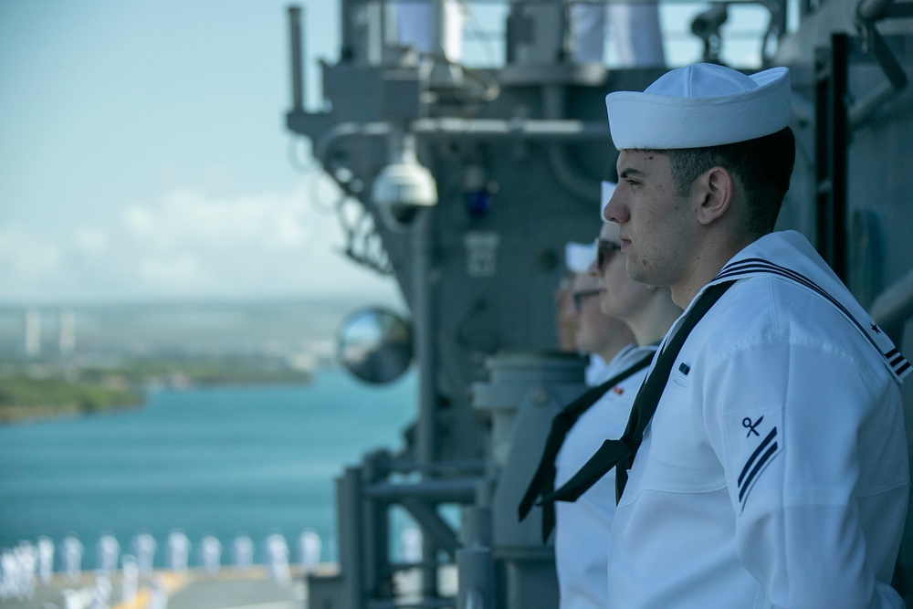 Manning the Rails Aboard USS Tripoli