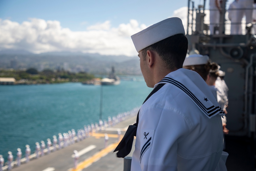 Manning the Rails Aboard USS Tripoli