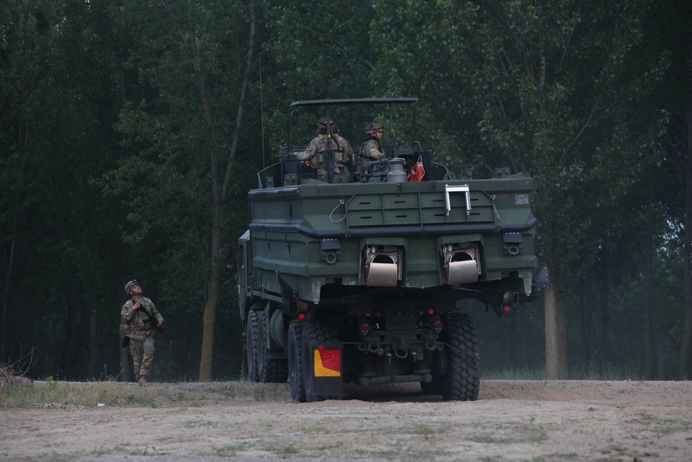 U.S. Soldiers Conduct Limited Visibility Wet Gap Crossing during Saber Guardian 25