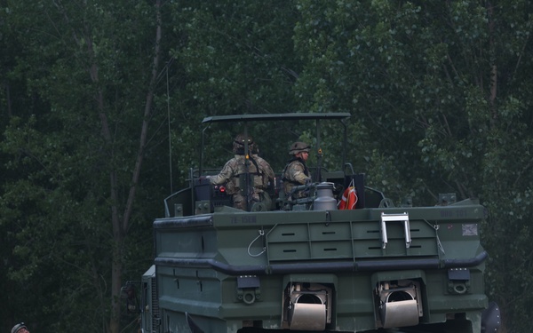 U.S. Soldiers Conduct Limited Visibility Wet Gap Crossing during Saber Guardian 25