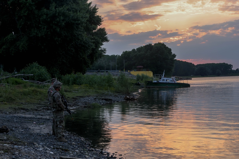 U.S. Soldiers Conduct Limited Visibility Wet Gap Crossing during Saber Guardian 25