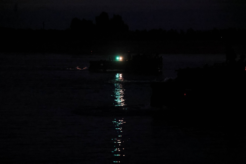U.S. Soldiers Conduct Limited Visibility Wet Gap Crossing during Saber Guardian 25