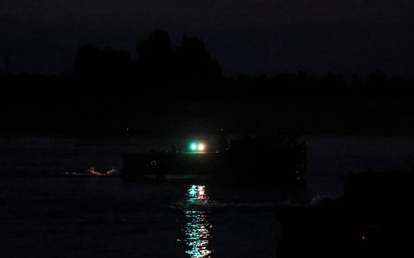 U.S. Soldiers Conduct Limited Visibility Wet Gap Crossing during Saber Guardian 25