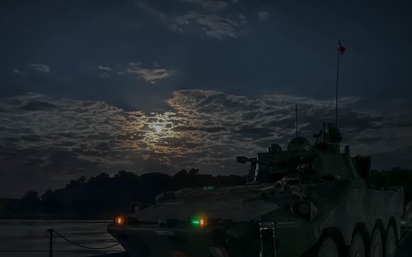 U.S. Soldiers Conduct Limited Visibility Wet Gap Crossing during Saber Guardian 25
